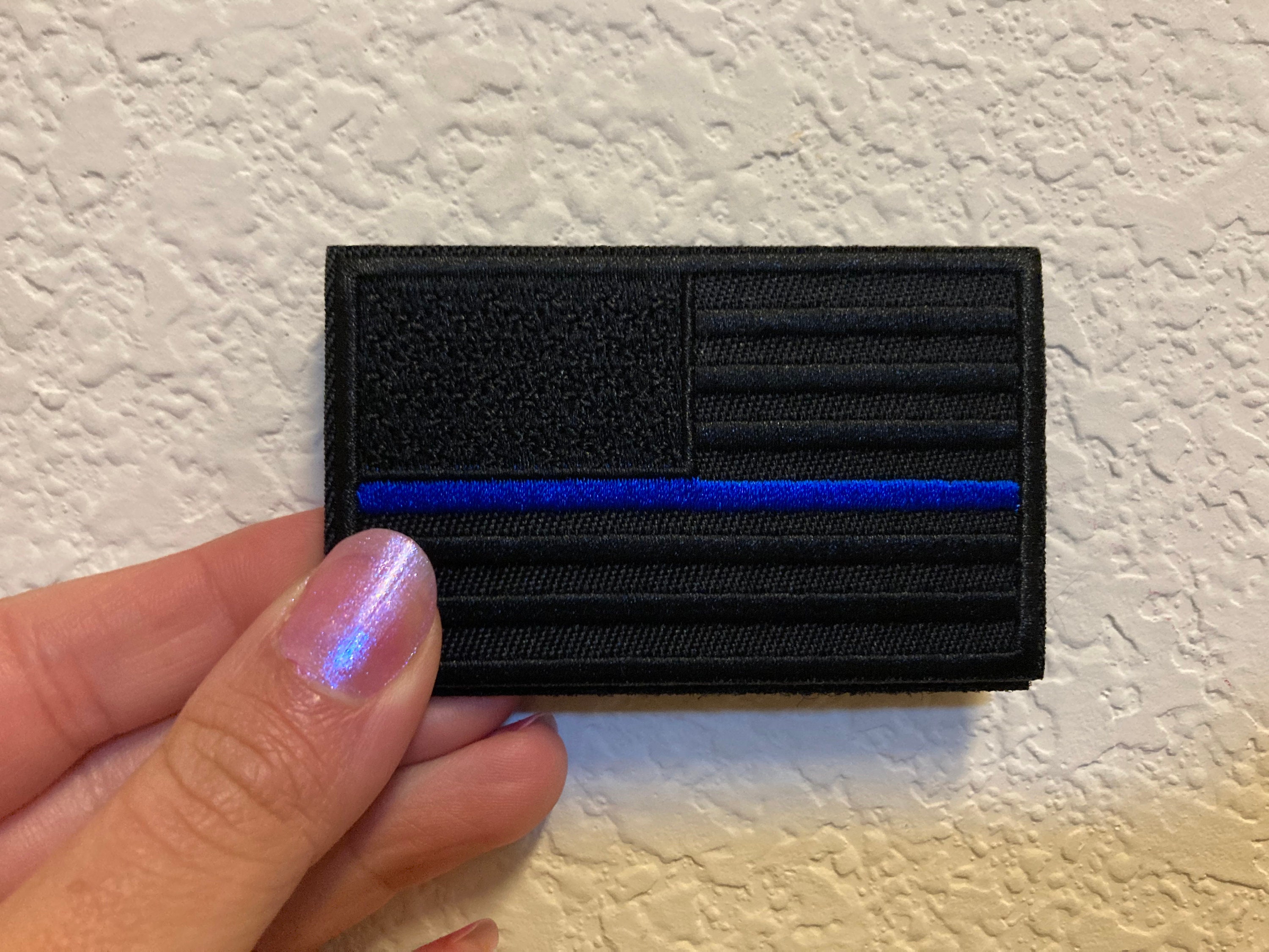 Thin Blue Line American Flag Patch Velcro Backing [FC-691965265209