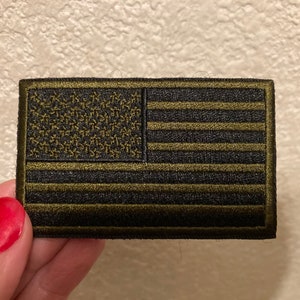 American Flag OD Green Tactical Patch - Free Shipping