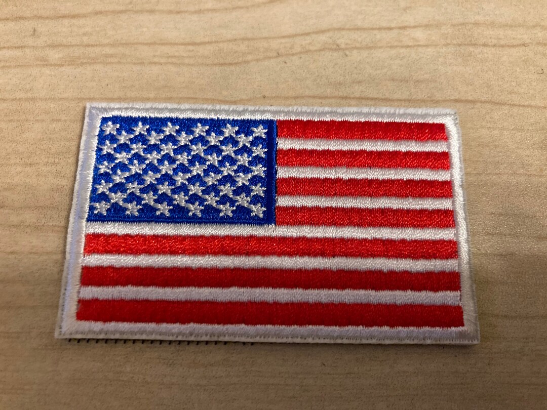 American Flag Velcro Patch With White Border Free Shipping Etsy