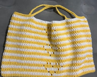 white & yellow bag