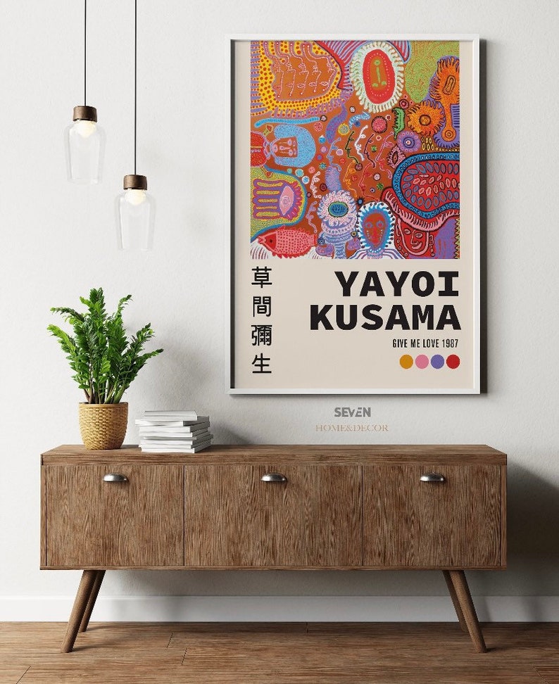 Yayoi Kusama Print Yayoi Kusama Give Me Love Japanese Wall Etsy UK