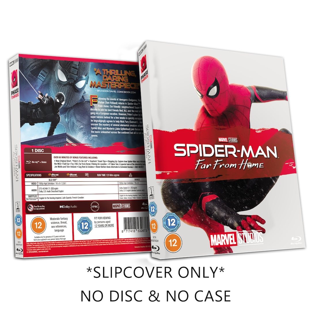 Marvel Studios Spiderman Far From Home Bluray Sleeve Slip Cover