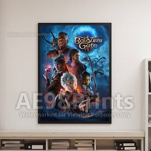Baldurs Gate 3 III Juego Videojuego Cartel Pared Arte Impresión Sala Decoración A1 A2 A3 A4 A5