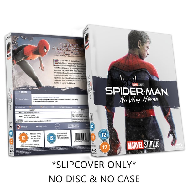 Marvel Studios Spider-man No Way Home Blu-ray Sleeve Slip Cover Custom Handmade