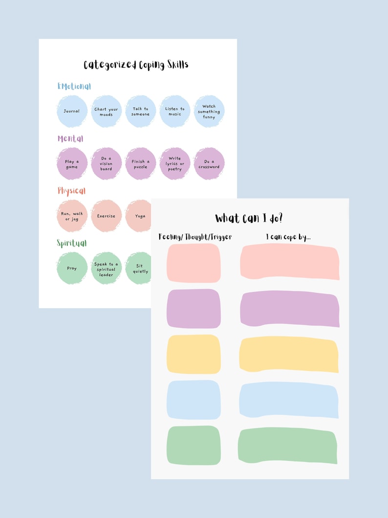 Coping Skills Bundle Poster: Mental Health Worksheets (digital Download ...