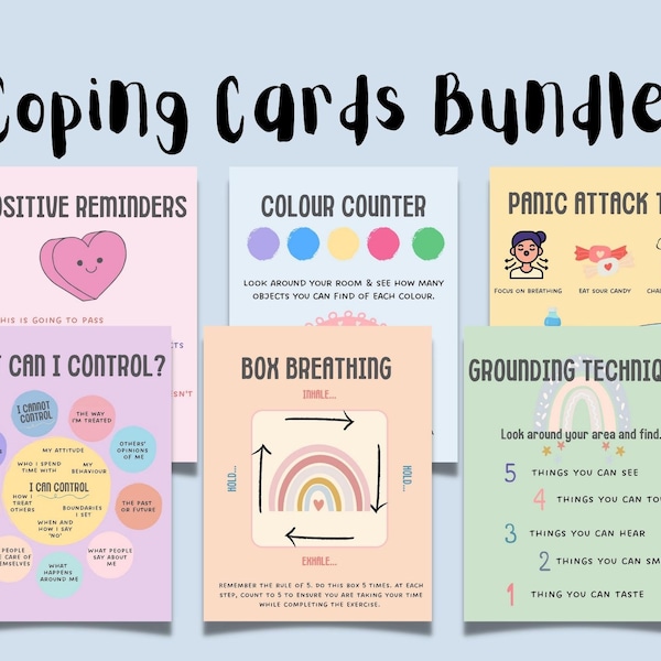 Coping Cards, Coping Techniques, Anxiety Coping Skills, Depression Anxiety Relief, Self Esteem, Depression, Coping Skill, Worksheet