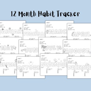 12 Month Habit Tracker Bundle