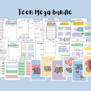 Mega Bundle pour ados, organisation, cartes d'adaptation, motivation à la procrastination
