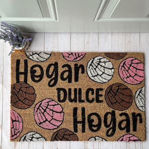 Hogar Dulce HogarConcha Doormat, Spanish Welcome Doormat, Mexican Home Decor, Personalized Gifts, Custom Doormat, Pan Dulce Decoration