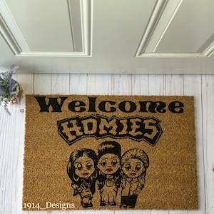 Homies Doormat, Front Door Decoration, Personalized Gifts, Chicano Home decor, Housewarming Gift,Mexican Decoration,Lowrider,Chicano,Chola