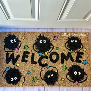 Anime Doormat|Front Door Decoration| Personalized Gifts| Funny Gifts| Welcome Mat| Cute Doormat| Anime Gifts| Housewarming|Soot sprites