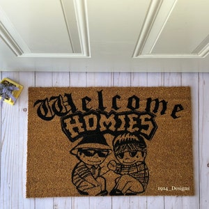 Homies Doormat, Front Door Decoration, Personalized Gifts, Chicano Home decor, Housewarming Gift,Mexican Decoration,Lowrider,Chicano,Chola