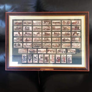 Sammlerstück 1930 Ogdens Eisenbahn Zugbau Komplettes 50-Kartenset mit Rahmen