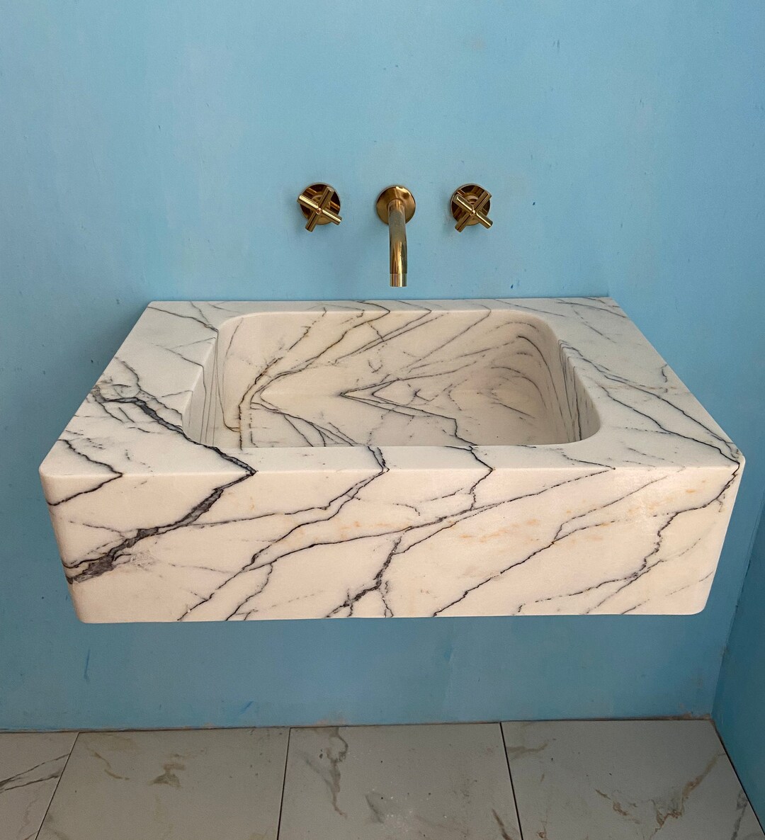 Lilac Marble Sinkpowder Room Sink Bathroom Washbasin Kitchen Etsy