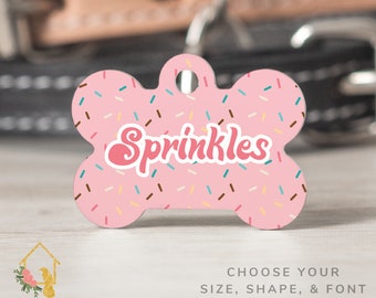 Sprinkles Dog Tag, Sprinkles Pet Tag, Custom Dog Tag, Double Sided Dog Tag, Dog ID Tag, Pet ID Tag, Cute Pet Tag, Sprinkles1