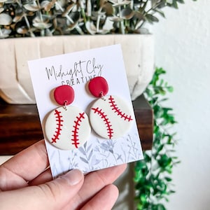 Baseball Earrings / Baseball Dangle Earrings / Baseball Stud Earrings