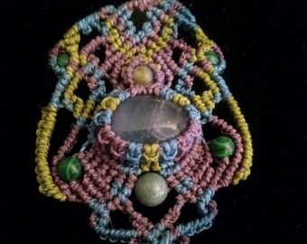 Colgante de mazramé de ágata musgo