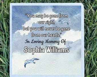 Personalized 7.8 Inch Pastel Painting Style Tree of Life Memorial Stone for Mom - UV Printed on Limestone