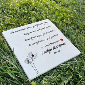 In Loving Memory of Mom – Custom Engraved Memorial Stone – Thoughtful Remembrance Gift & Outdoor Garden Plaque-Bereavement Gift