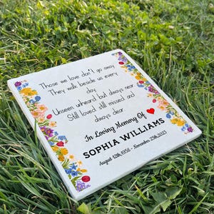 Personalized Memorial Stone - 7.87 Inch UV Printed Garden Stone, Custom Tribute, Memorial Gift for Loved Ones, Unique Remembrance