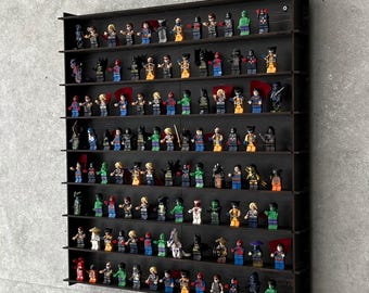 100 Minifigure Display Case,Minifigure Holder,12 Color Options & Wall Mounted,Minifigure Display,Figure Display case,Minifigure Storage