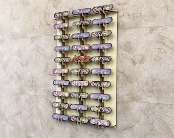 Toetsplank, fingerboard-vitrine, wandmontage met kleuropties, fingerboard-vitrine, fingerboard-organizer, fingerboard-rek