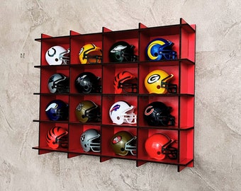 16 NHL Mini Helmets Display Case , Hockey Memorabilia Organizer Rack,NHL Collectibles Stand,NHL Mini Helmets Display Stand