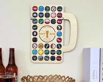 Personalized Beer Cap Holder | Custom Bottle Cap Display | Wall Mounted Beer Cap Collector,Man Cave Wall Decor,Gift for Beer Lovers