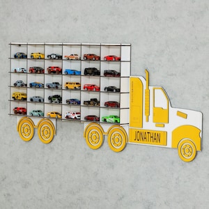 YELLOW Toy Car Display Case,Wall mounted display,toy car display ideas,mathcbox car storage,display shelf,car collecter gift,gift for boy