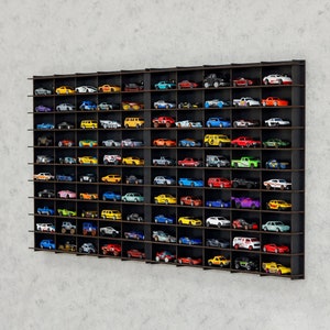 BLACK Toy Car Display Case For 100Cars|Matchbox Car  Storage|Toy Car Storage|1:64 Car Shelf|Wall Mounted Car Rack|Matchbox Car Holder |