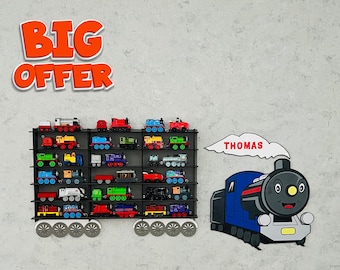 Mensola personalizzabile per trenini giocattolo, porta-trenini, porta-treni, mensola per trenini, regalo per bambini con trenini giocattolo, espositore per trenini da parete, porta-trenini