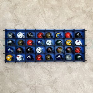 32 NFL Mini Helmets Display Case,Hockey Memorabilia Organizer Rack,NHL Collectibles Stand,NHL Mini Helmets Display Case,