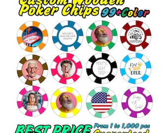 Custom Wooden Poker Chips for Poker Lover – Personalized UV Printed Tokens for Weddings, Bachelor Parties & Gifts,Golf Ball Marker