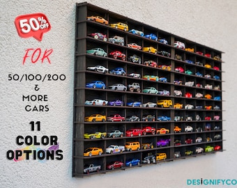 Rangement pour voiture jouet ancien noir pour 100 voitures|Rangement pour voiture Matchbox||Étagère pour voiture 1:64|Support mural pour voiture|Support pour voiture Matchbox | Vitrine de petite voiture