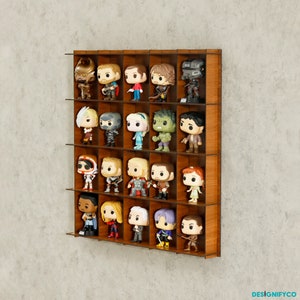 Walnut Funko Pop Cabinet,Funko Pop Display Case ,Funko Pop Display Shelves  for 20 funko pop,Funko Pop Storage,Funko Pop Collector Gifts