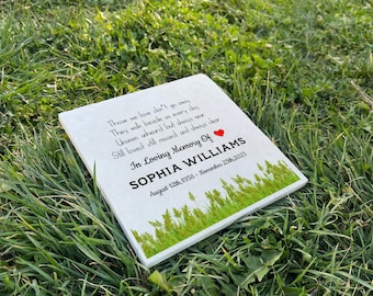 Custom Floral Memorial Plaque for Mother - Sympathy Gift, Rustic Burial Marker, Funeral Keepsake, In Memory of Tribute