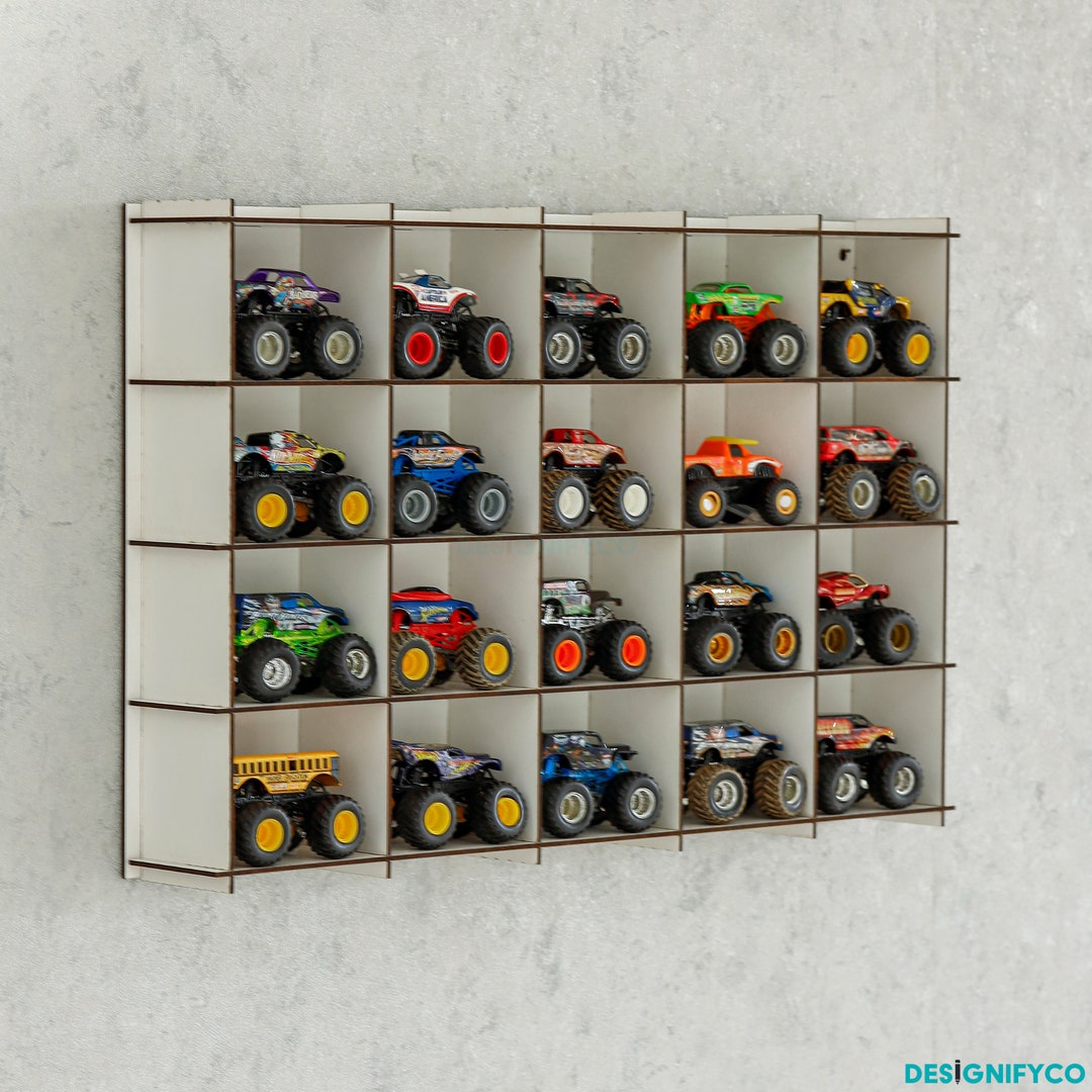 WHITE Monster Cars Display Shelves,monster Truck Display Casemonster Truck Storagemonster Car