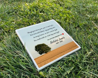 Limestone Personalized Memorial Stone - Sympathy Gift - Special Tribute Plaque - Outdoor Souvenir for Loved Ones and Memorial Garden
