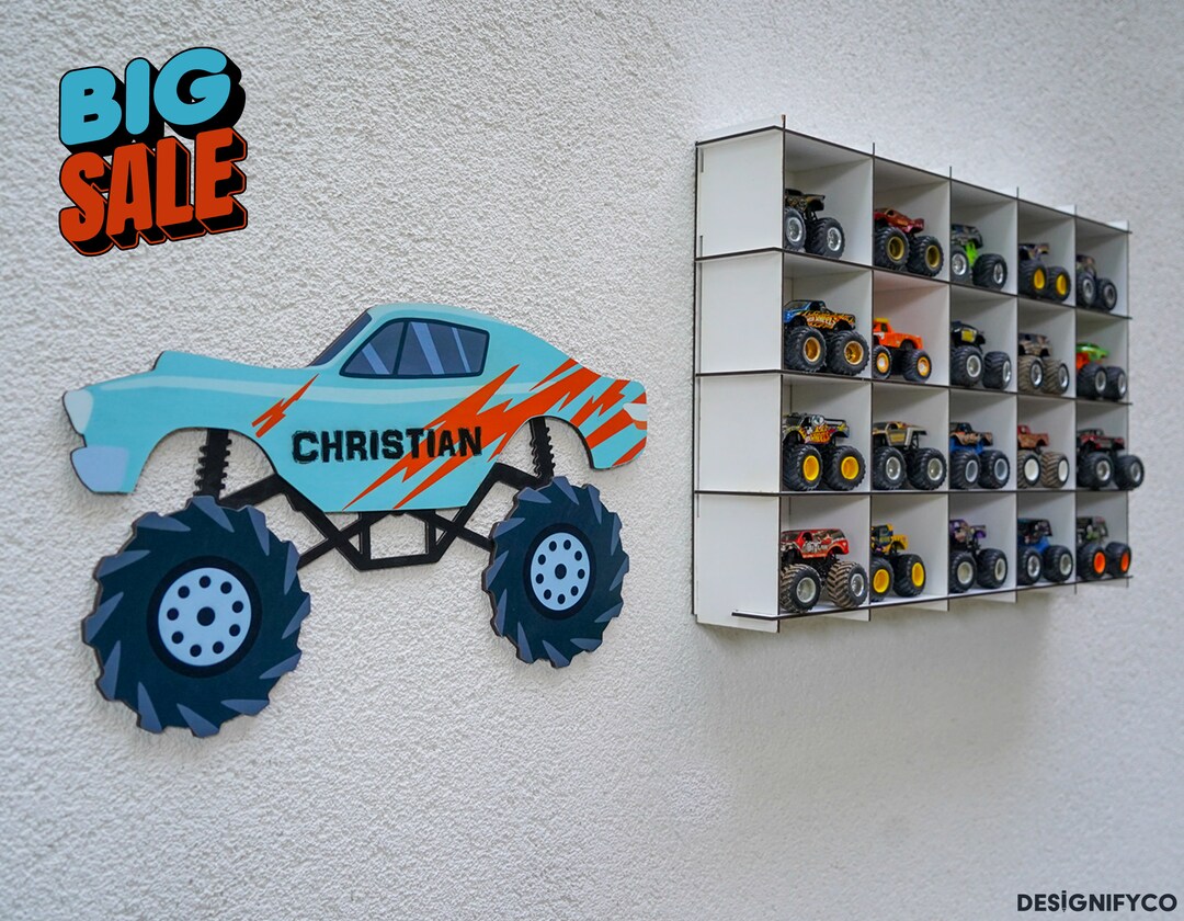 Personalized Monster Truck Storagemonster Truck Display Etsy