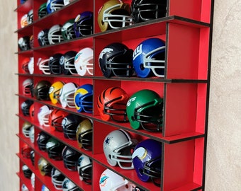 Displayplank minivoetbalhelm, mdf opbergrek