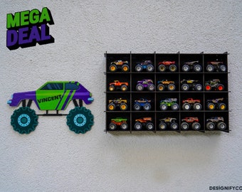 Monster Truck Display,Monster Truck Storage,Monster Truck Shelf,Toy Car Storage,Monster Truck Organizer ,Monster Truck Storage,Gift for boy