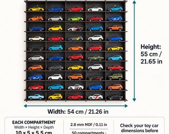 1:55 Toy Car Wall Shelf for 50/100 & More Cars | 1 55 Car Display