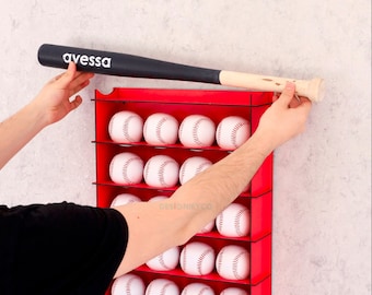 BEST PRICE Baseball Display Case,Baseball Cabinet Holder Rack,Baseball Display Stand,Baseball gift,Baseball Decor,Baseball Frame,More Color