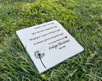 Mom Memorial Keepsake – Engraved Sympathy Gift – Personalized Grave Marker for Mother’s Tribute & Outdoor Memorial