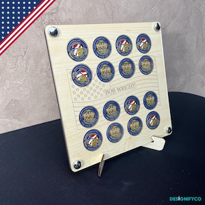 Custom Challenge Coin Display Holder,Military Coin Display,Military Gift,Veteran Gift,Challenge Coin Holder,Coin Holder for Wall and Desk