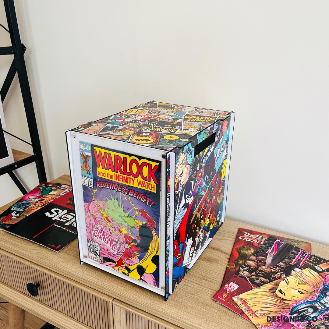 Comic Book Storage Box With Lid – Wooden Organizer for Collectors ...