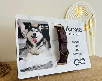 写真印刷メモリアルペット首輪サイン、カスタム犬メモリアルギフト、犬用首輪フレーム、ペットロスギフト、ペットのお悔やみギフト、ペットの追悼ギフト