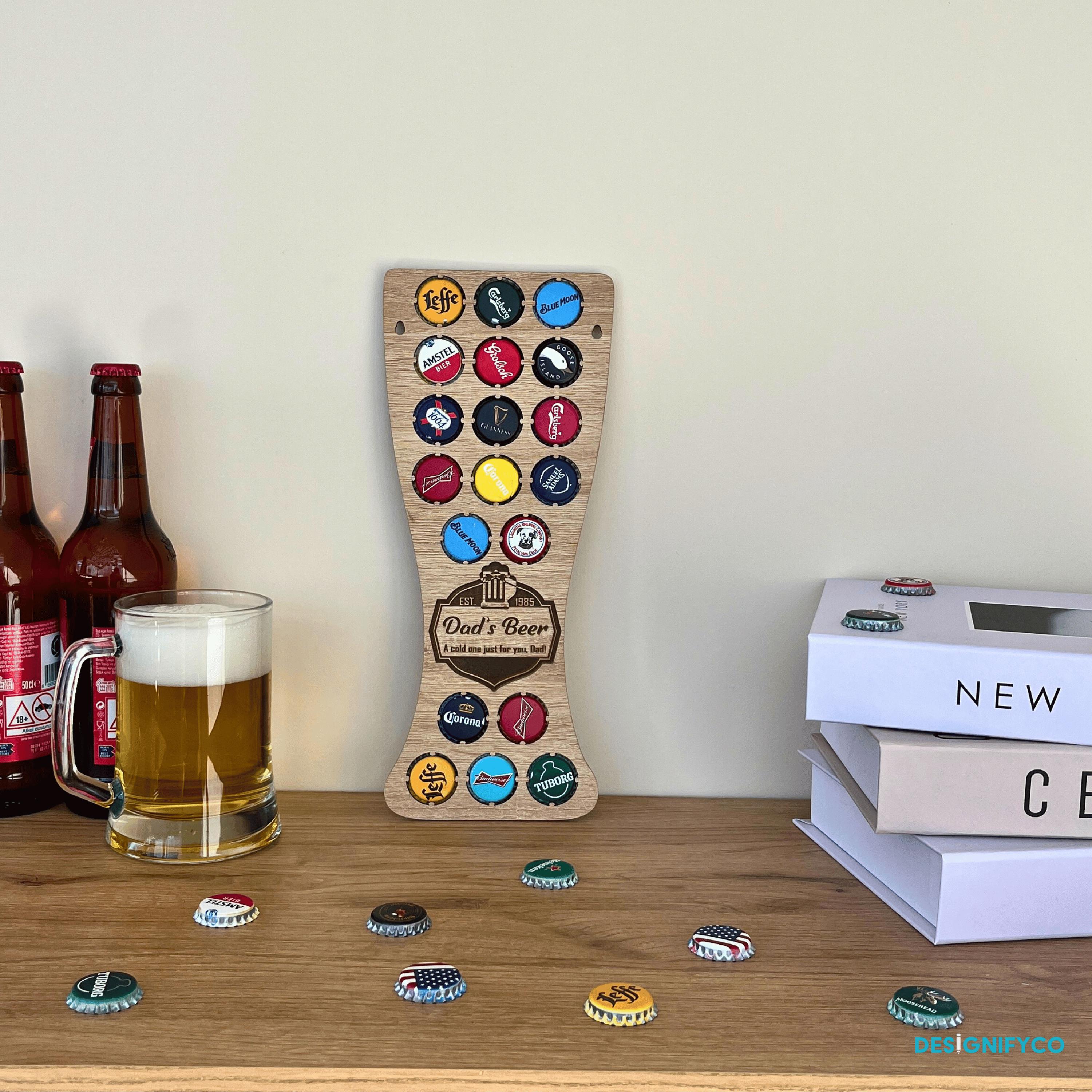 レーザー刻印入りビールキャップホルダー | カスタムボトルキャップ