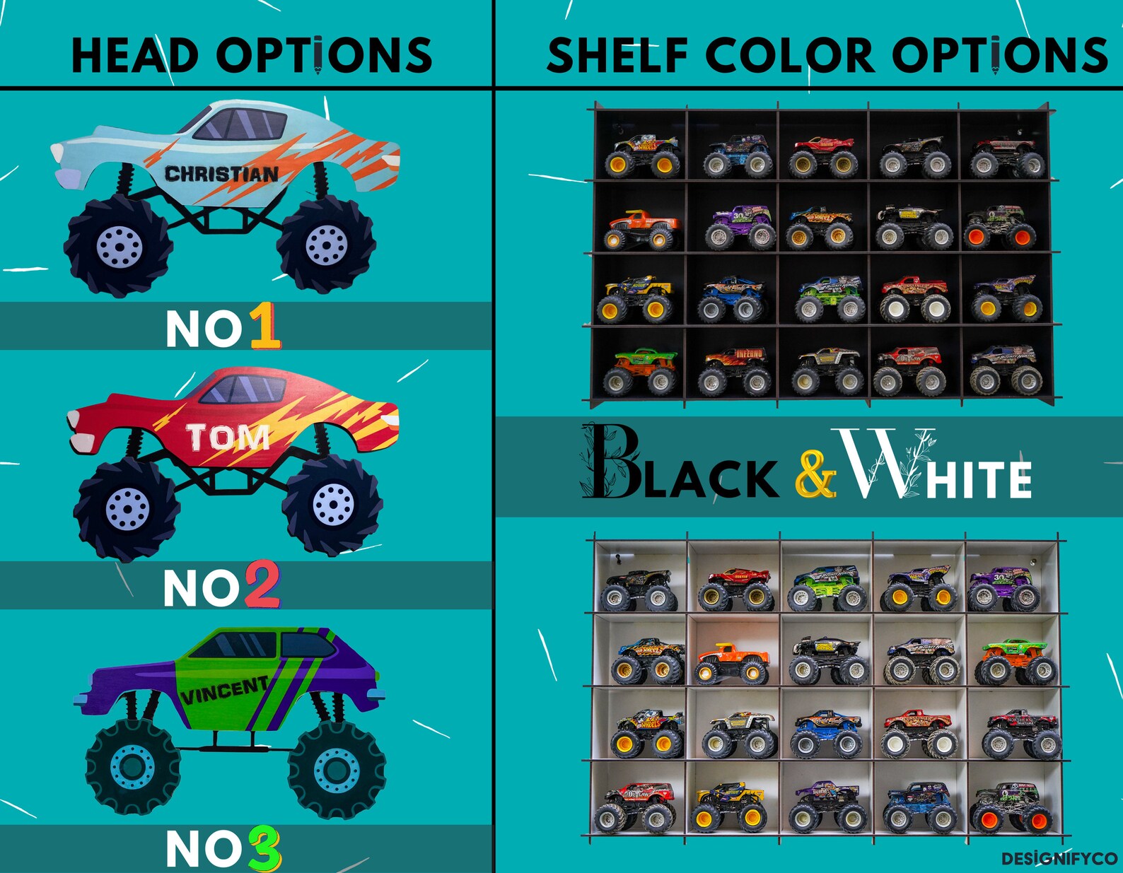 Custom Monster Truck Display,monster Truck Storage,monster Truck Shelf ...