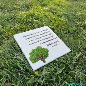 Memorial Garden Stone – Thoughtful Tribute – Custom Engraved Plaque for Loved Ones – Grave Marker & Remembrance Gift
